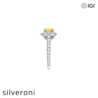 1.51 Carat Cushion Cut Yellow Lab Grown Diamond Engagement Ring - 2