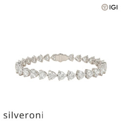 15.54 Carat Heart Cut Lab Grown Diamond Tennis Bracelet - Silveroni