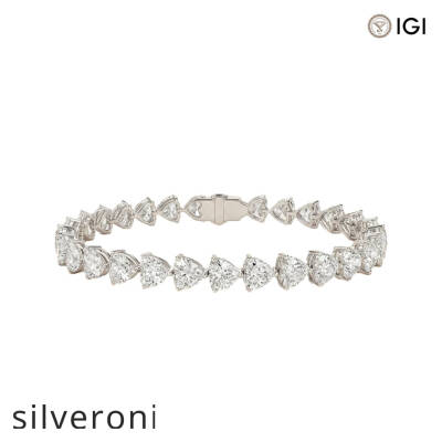 15.54 Carat Heart Cut Lab Grown Diamond Tennis Bracelet - 1