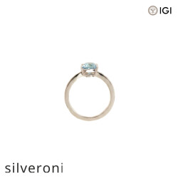 1.58 Carat Pear Cut Lab Grown Blue Diamond Platinum Ring - 2