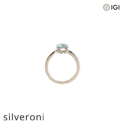 1.58 Carat Pear Cut Lab Grown Blue Diamond Platinum Ring - 2