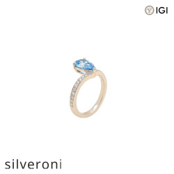 1.58 Carat Pear Cut Lab Grown Blue Diamond Platinum Ring - 3