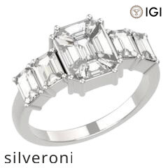 1.60 Carat Emerald Cut Five-Stone Diamond Ring in 18kt Gold - 3