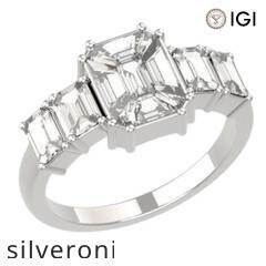 1.60 Carat Emerald Cut Five-Stone Diamond Ring in 18kt Gold - 3