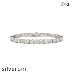 16.26 Carat Round Lab Grown Diamond Tennis Bracelet in Platinum - Silveroni