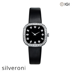 1.63 Carat Lab Grown Diamond 28mm White Gold Quartz Watch - Silveroni