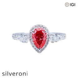 1.64 Carat Pear Cut Lab Grown Diamond Ring in 14Kt White Gold - Silveroni