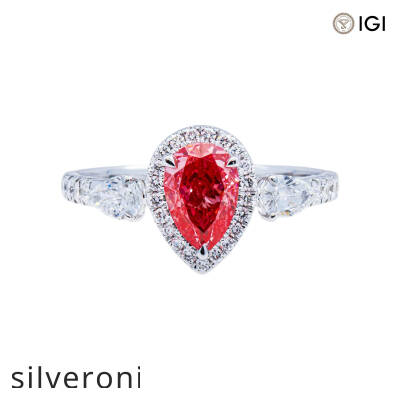 1.64 Carat Pear Cut Lab Grown Diamond Ring in 14Kt White Gold - 1