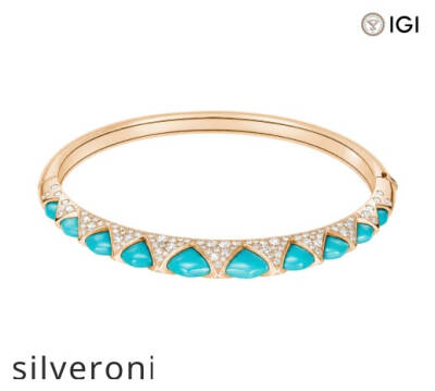 1.70 Carat Lab Grown Diamond and Turquoise 18K Rose Gold Bracelet - 2