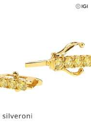 17.00 CTW Fancy Yellow Round Lab Grown Diamond Tennis Bracelet - 3