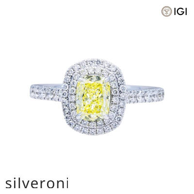 1.79 Carat Cushion Lab Grown Diamond Halo Ring in 14KT White Gold - 1