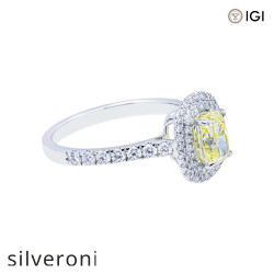 1.79 Carat Cushion Lab Grown Diamond Halo Ring in 14KT White Gold - 2