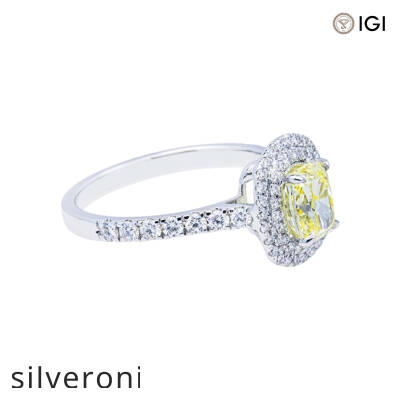 1.79 Carat Cushion Lab Grown Diamond Halo Ring in 14KT White Gold - 2