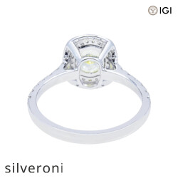 1.79 Carat Cushion Lab Grown Diamond Halo Ring in 14KT White Gold - 3