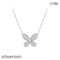 1.80 Carat Pavé Butterfly Lab Grown Diamond Pendant - Silveroni
