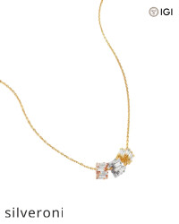 1.80 Carat VS Clarity Triple Diamond Tri-Color Rondelle Pendant - Silveroni