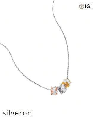 1.80 Carat VS Clarity Triple Diamond Tri-Color Rondelle Pendant - 7
