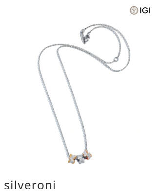 1.80 Carat VS Clarity Triple Diamond Tri-Color Rondelle Pendant - 9