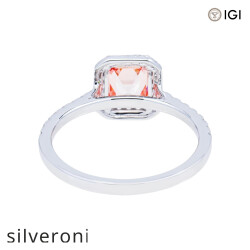 1.84 Carat Lab Grown Fancy Pink Asscher Cut Diamond Ring in 14KT White Gold - 3