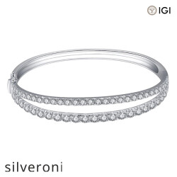 18k White Gold Half Eternity Marquise Lab Diamond Bracelet - Silveroni