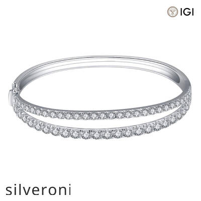 18k White Gold Half Eternity Marquise Lab Diamond Bracelet - 1