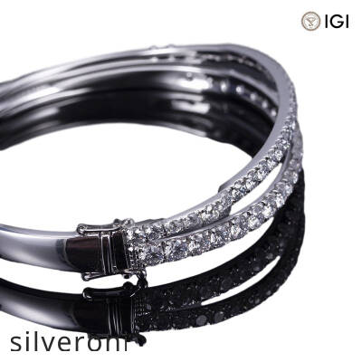 18k White Gold Half Eternity Marquise Lab Diamond Bracelet - 2