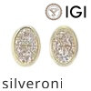 18KT Yellow Gold Oval Bezel Set Natural Diamond Stud Earrings - 3
