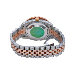 19.0 Carat Round Excellent Cut Lab Grown Diamond Two Tone Rose Gold Watch - 4
