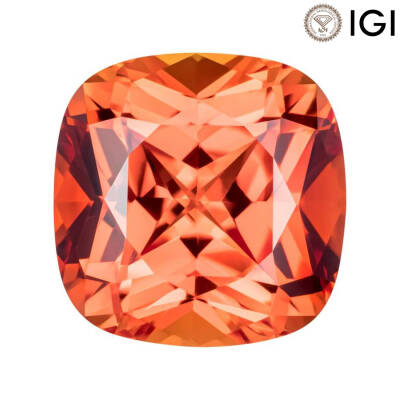 2.40 Carat Cushion Cut Lab-Created Padparadscha - 1
