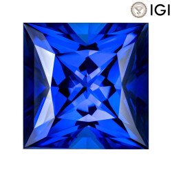 2.52 Carat Princess Cut Lab-Created Blue Sapphire - 2