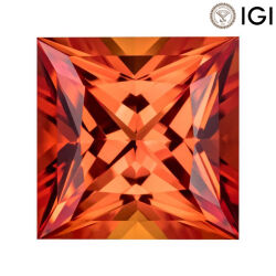 2.52 Carat Princess Cut Lab-Created Padparadscha - Silveroni
