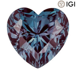 2.73 Carat Heart Cut Lab-Created Alexandrite - Silveroni