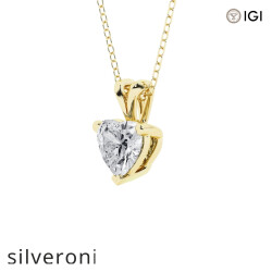 2 Carat Heart Lab Grown Diamond Solitaire Pendant in 14K Yellow Gold - 2