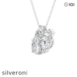 2 Carat Pear Cut Lab Grown Diamond Five Stone Pendant - 2
