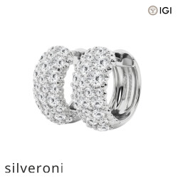 2 Carat Round Lab Grown Diamond Cluster Huggie Hoop Earrings in Platinum VS1 - 2