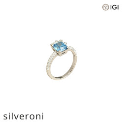 2.0 Carat Cushion Cut Lab Grown Blue Diamond Platinum Ring - 2