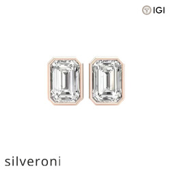 2.0 Carat Emerald Cut Lab Grown Diamond Earrings - 2