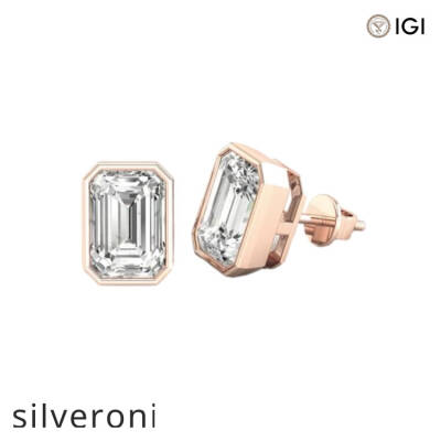 2.0 Carat Emerald Cut Lab Grown Diamond Earrings - 3