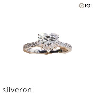 2.00 Carat Heart Shaped Lab Grown Diamond Solitaire Ring - 2