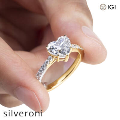 2.00 Carat Heart Shaped Lab Grown Diamond Solitaire Ring - 3