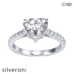 2.00 Carat Heart Shaped Lab Grown Diamond Solitaire Ring - 4