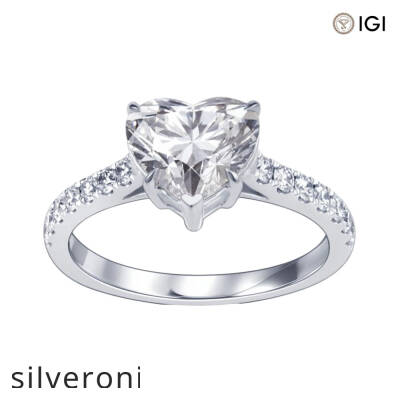 2.00 Carat Heart Shaped Lab Grown Diamond Solitaire Ring - 4