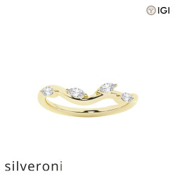 2.00 Carat Marquise Lab Grown Diamond Engagement Ring with Marquise and Round Emerald Side Stones - 5