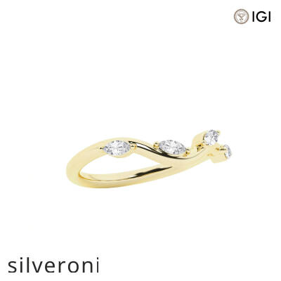 2.00 Carat Marquise Lab Grown Diamond Engagement Ring with Marquise and Round Emerald Side Stones - 6