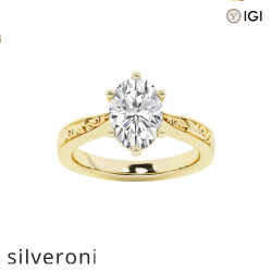2.00 Carat Oval Lab Grown Diamond Solitaire Engagement Ring - Silveroni