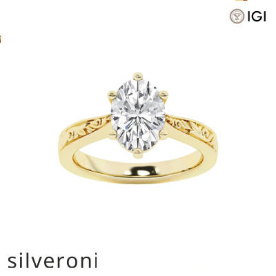 2.00 Carat Oval Lab Grown Diamond Solitaire Engagement Ring - 1