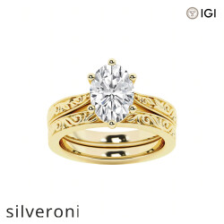 2.00 Carat Oval Lab Grown Diamond Solitaire Engagement Ring - 3