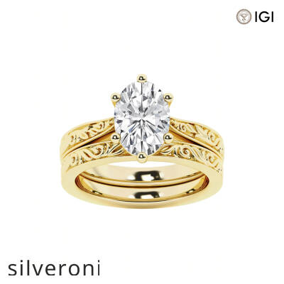 2.00 Carat Oval Lab Grown Diamond Solitaire Engagement Ring - 3
