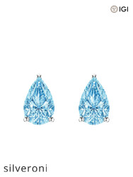 2.00 Carat Pear Cut CVD Lab Grown Diamond Stud Earrings - Silveroni