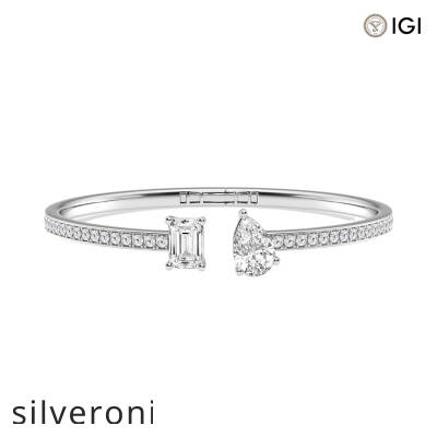 2.00 Carat Round Lab Grown Diamond Bangle - 1